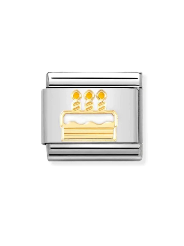 NOMINATION Fest Links Bursdagskake Hvit Gull