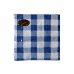Caspari Servietter Kaffe Gingham Blue