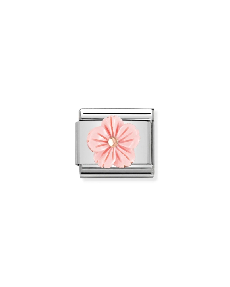 NOMINATION Natur Links Blomst Perlemor Rosegull Rosa