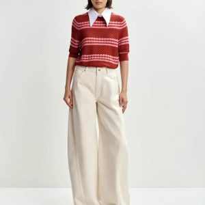 Essentiel Antwerp Joep Barrel Denim Bukse Offwhite