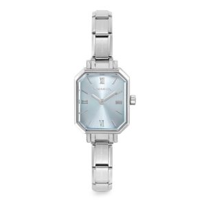 NOMINATION Time Klokke Rectangular Sølv Sky Blue