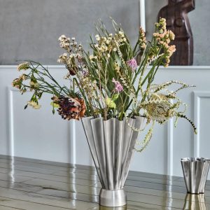 House Doctor Flood Vase Børstet Sølvfinish