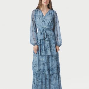 Neo Noir Denila Crepe Print Kjole Dusty Blue
