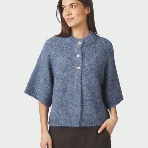 Neo Noir Benuta Fluffy Cardigan Smoke Blue