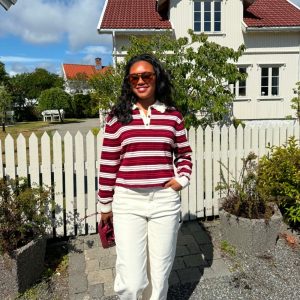 Suncoo Paris Prego Stripe Genser Burgunder