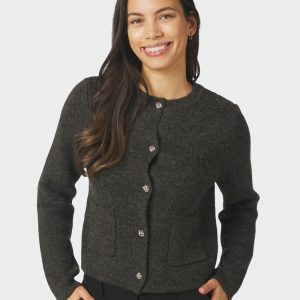 Neo Noir Elbie Knit Cardigan Antracit