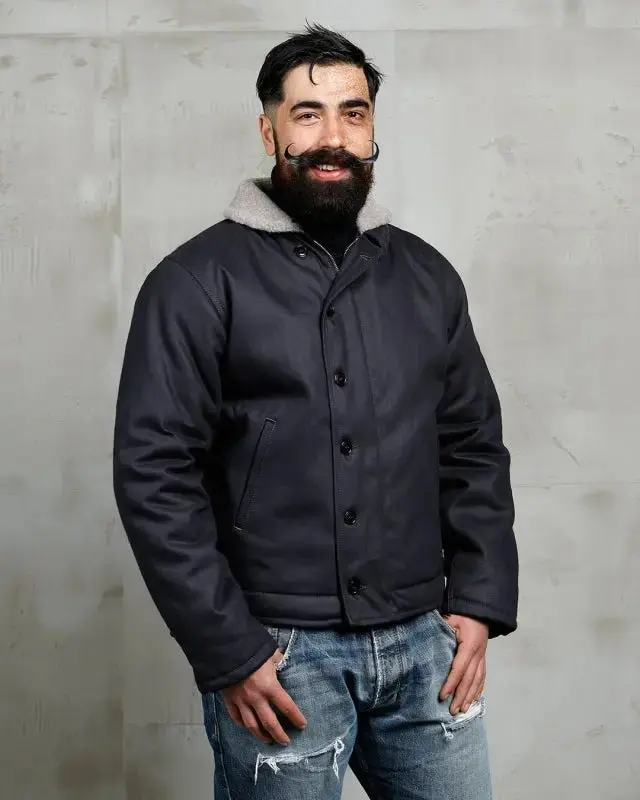 1944 N1 Deck Jacket Elephant Skin Asphalt - Image 3