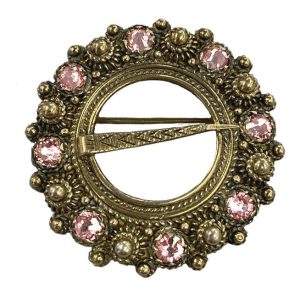 Halsring m/lys rosa stener