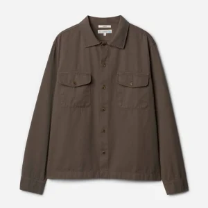 WORKER'S COTTON TWILL SHIRT - Grain
