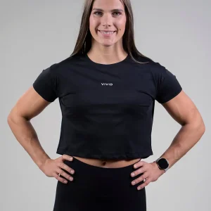 Womens Classic Crop Tee (Black)