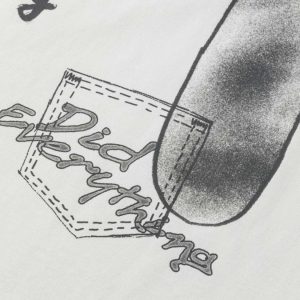 Hand-drawn Daicock and Multi-pocket Graffiti T-shirt - Cotton - White - Evisu