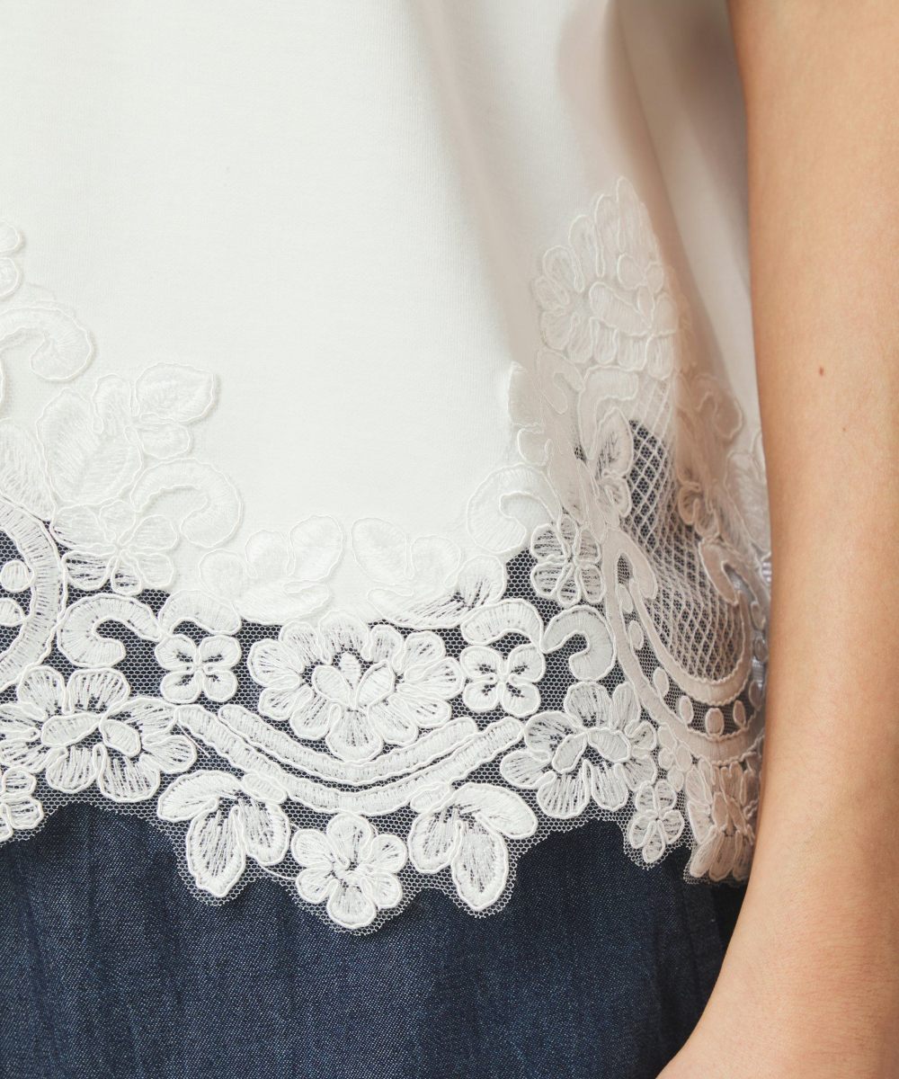 Neo Noir Iria Lace T-skjorte Hvit - Image 4