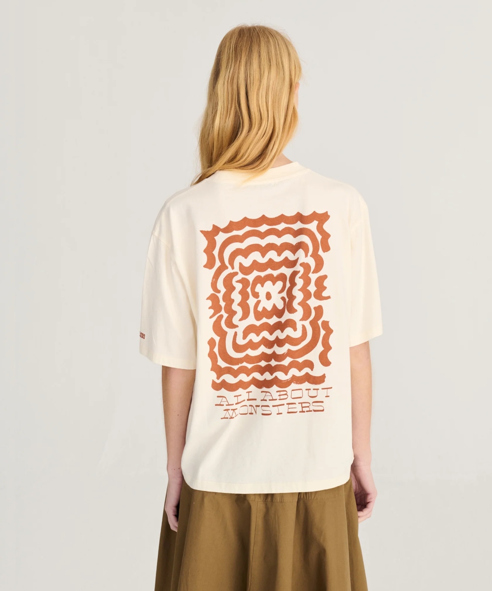 Bobo Choses Dark Flower Print Relaxed T-skjorte Krem - Image 3
