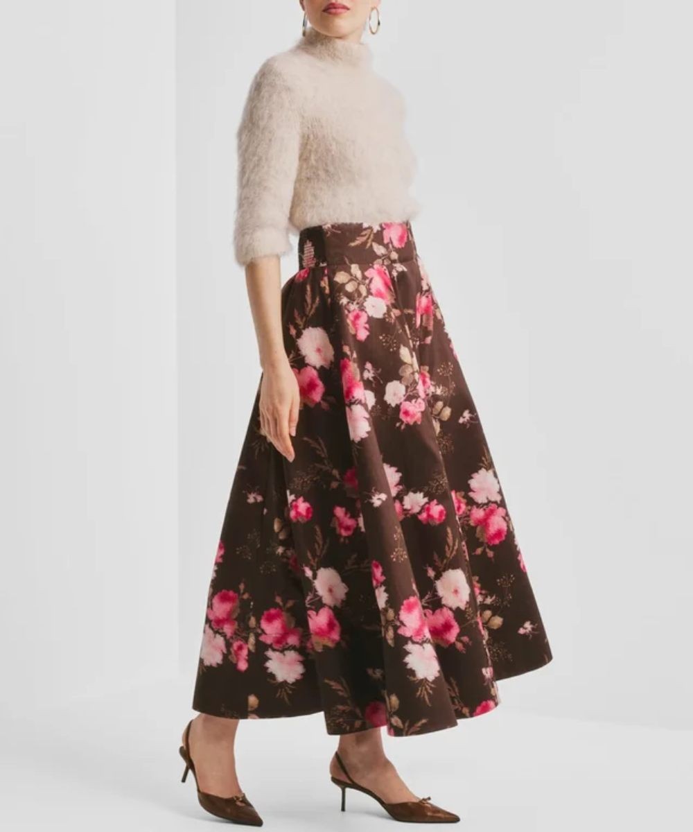 by TiMo Taffeta Maxi Skjørt Soft Bloom - Image 3
