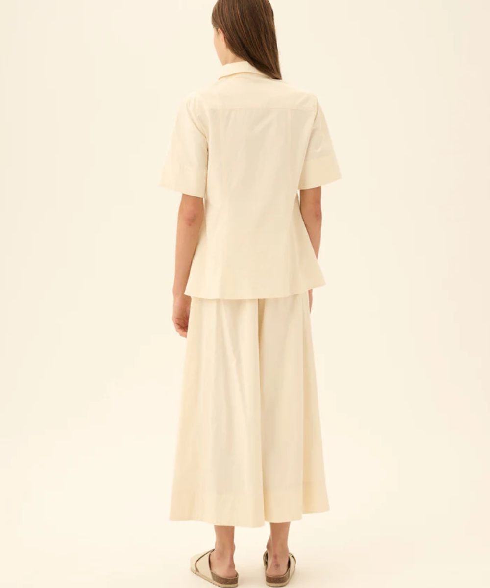 Rue de Tokyo Parmida Modal Poplin Bukse Cream - Image 3