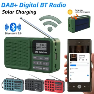 DAB FM-RDS radio solcelle oppladbar