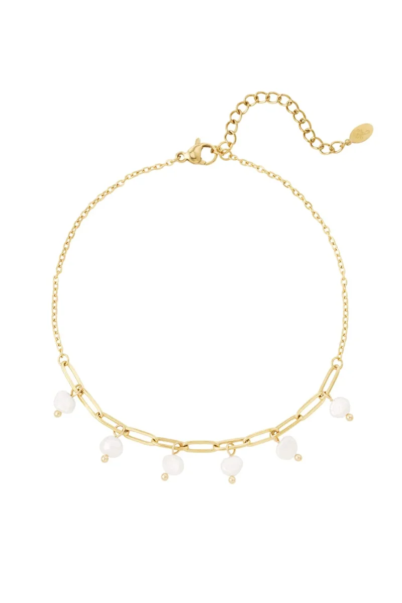 PEARL LINK ANKLET – 14K gullbelagt - Image 2