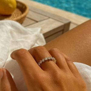 CELESTE – 14K gullbelagt eternity-ring med zirkonia
