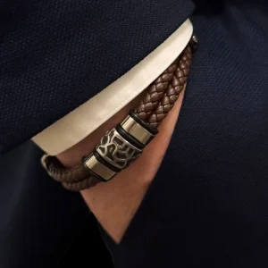 NORHEIM HERREARMBÅND I EKTE SKINN - Maskulint og røft armbånd til menn