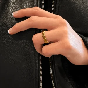 HELLO LOVE Justerbar Ring – 14K gullbelagt