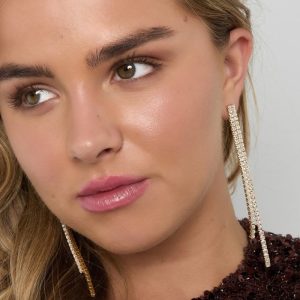 GOLDEN HAZE – lange 14K gullbelagte øredobber