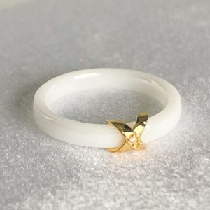 LUMINA ring – vanntett ring i 18K gullbelagt og hvit keramikk
