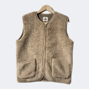 PEPITKO WOOL VEST ULTRALIGHT - Herringbone Camello