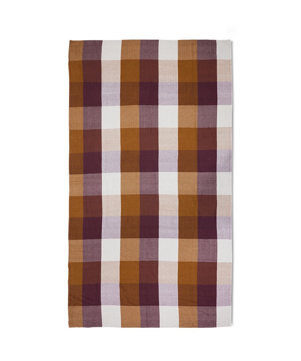 HK Living Vida Check Duk Amber Burgundy 140×220 - Image 5